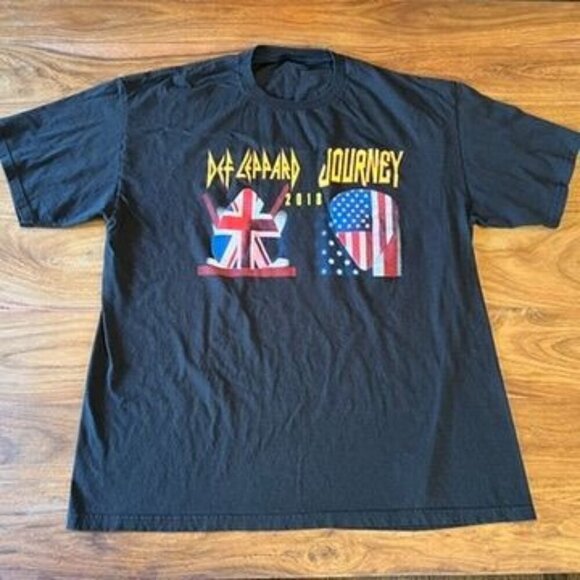 Def Leppard Journey 2018 Tour Graphic Band T-Shirt Black - Picture 1 of 9